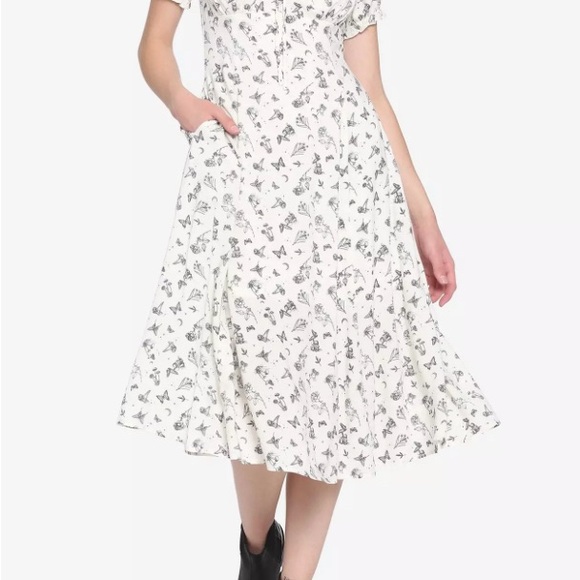 Casual A-Line Midi Dress with Flutter Sleeves NWT - Picture 1 of 6